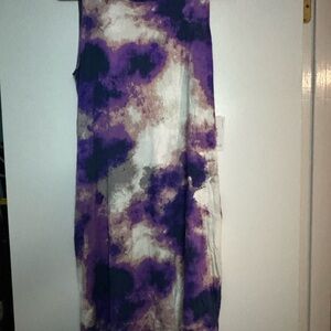 Lularoe Charlotte Purple and White Tie-Dye Women's Dress